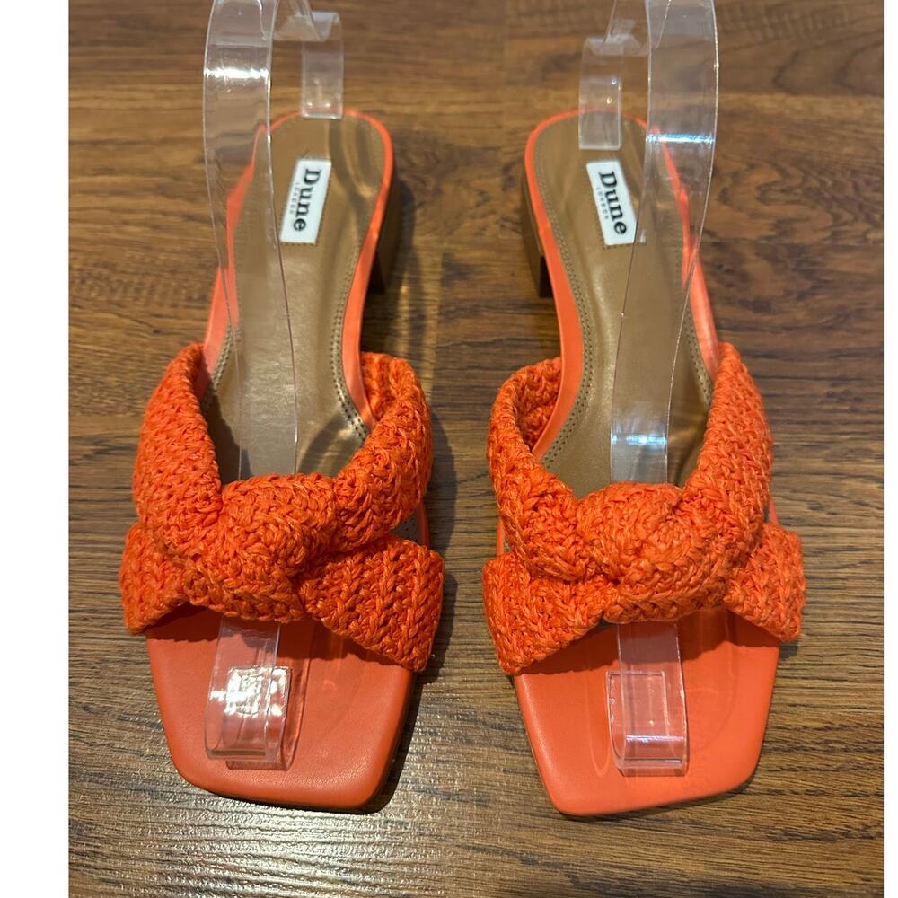 Dune London Laizes Woven Slide Sandals Orange Women’s Size 40 NWOB Statement - Picture 3 of 10